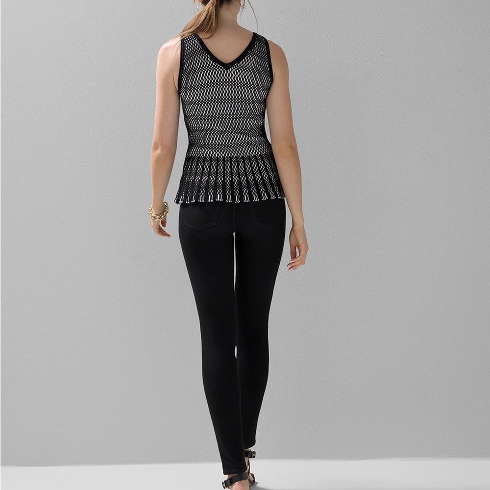 White House Black Market Black + White Sweater Tank - Picture 3 of 6